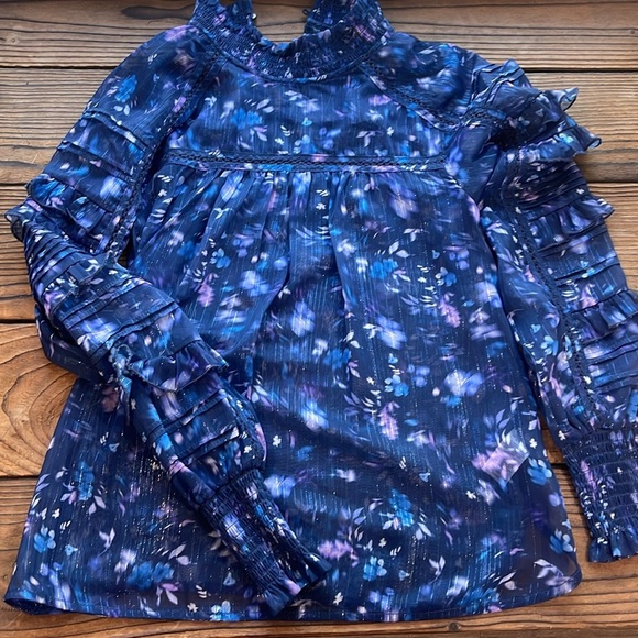 French Connection Floral Blue Women's Top - Picture 3 of 5